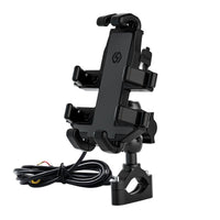 HKM-536659 Motorcycle Phone Holder with USB Charging for Navigation - Simple ABS Design