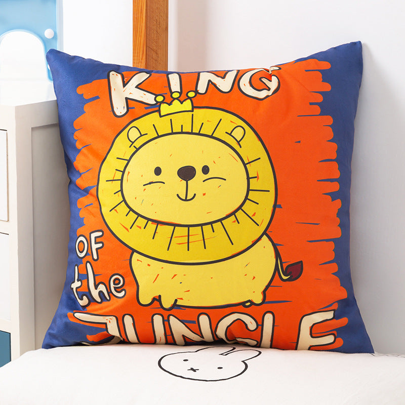 HKM-536659 Plush Double-Sided Cute Animals Pillow Cover – Washable and Removable, 40x40cm, 45x45cm, 50x50cm