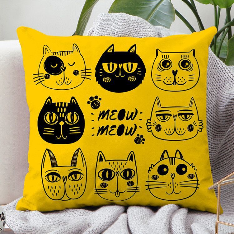 HKM-536659 Plush Double-Sided Cute Animals Pillow Cover – Washable and Removable, 40x40cm, 45x45cm, 50x50cm
