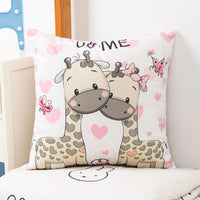 HKM-536659 Plush Double-Sided Cute Animals Pillow Cover – Washable and Removable, 40x40cm, 45x45cm, 50x50cm