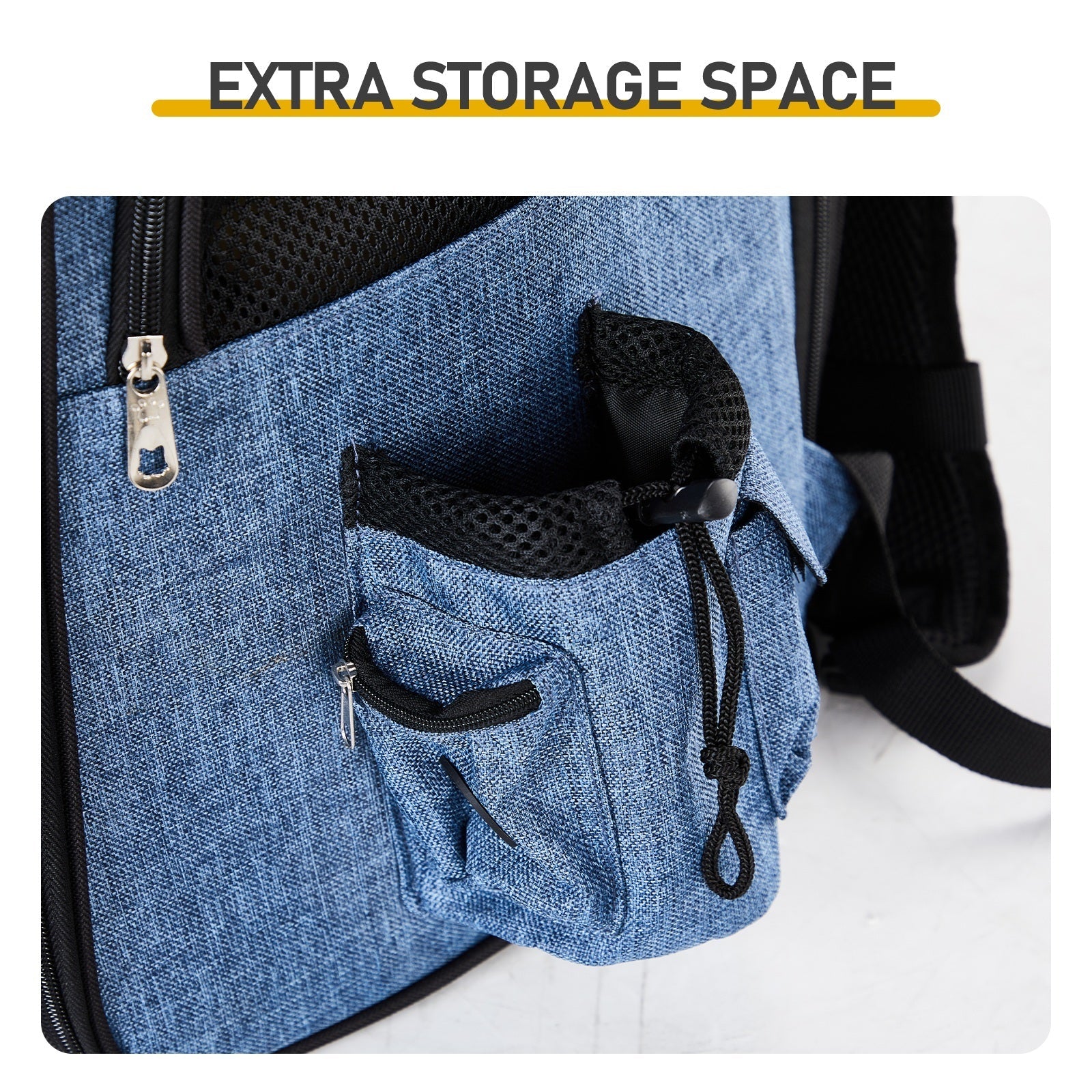 HKM-536787 Expandable Pet Carrier Backpack for Small Dogs and Cats, Breathable Travel Design, Supports Up to 26 lbs