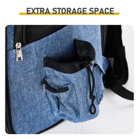 HKM-536787 Expandable Pet Carrier Backpack for Small Dogs and Cats, Breathable Travel Design, Supports Up to 26 lbs