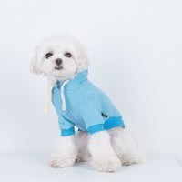 HKM-536851 Casual Macaron Hooded Pet Sweatshirt in Tender Green, Water Blue, and Orange Powder