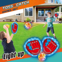 HKM-536851 Colorful Light-Up Baseball Target Game for Kids, Two-Person Catching Activity for Ages 5 and Up