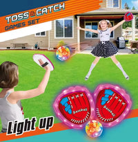 HKM-536851 Colorful Light-Up Baseball Target Game for Kids, Two-Person Catching Activity for Ages 5 and Up