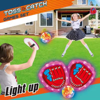 HKM-536851 Colorful Light-Up Baseball Target Game for Kids, Two-Person Catching Activity for Ages 5 and Up