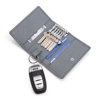 HKM-536851 Multi-Color Cowhide Leather Key Case and Coin Purse with Zipper Closure - Soft Genuine Leather Design