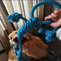 HKM-537043 Cotton Rope Dog Chew Toy for Molar Health - Tear-Resistant, 14CM Ring Diameter, 50CM Total Length, 400G