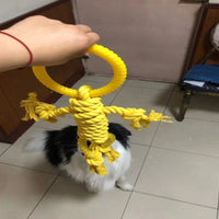 HKM-537043 Cotton Rope Dog Chew Toy for Molar Health - Tear-Resistant, 14CM Ring Diameter, 50CM Total Length, 400G