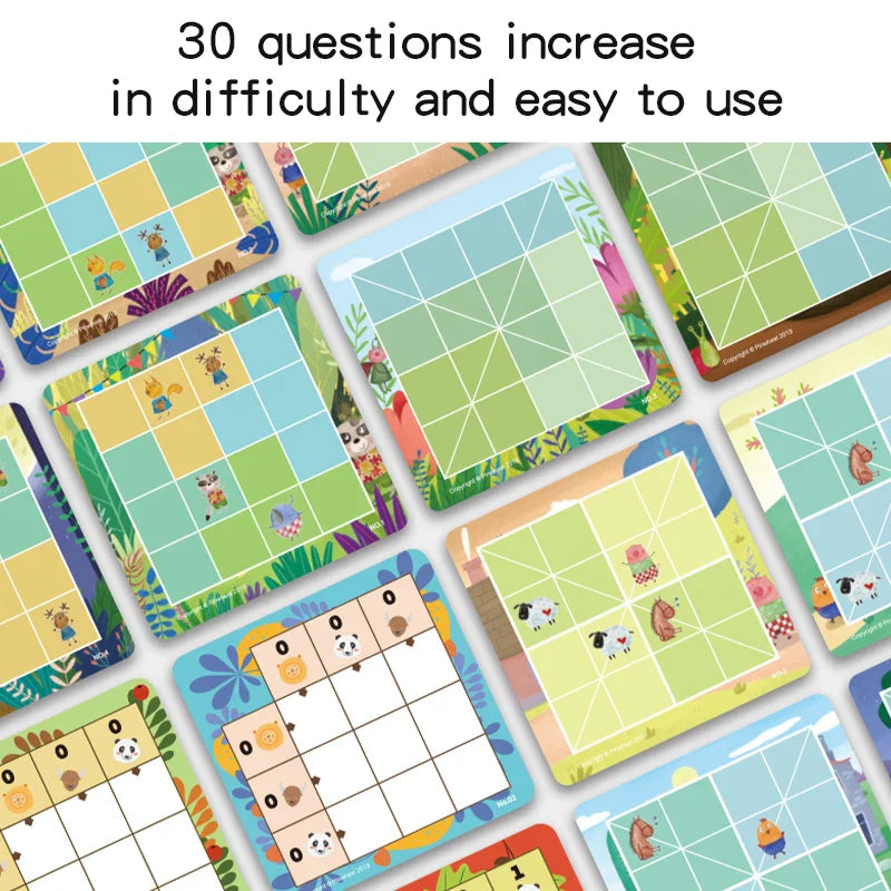HKM-537171 Classic Educational Logic Sudoku Board Game with Magnetic Pieces for Children Aged 2-4