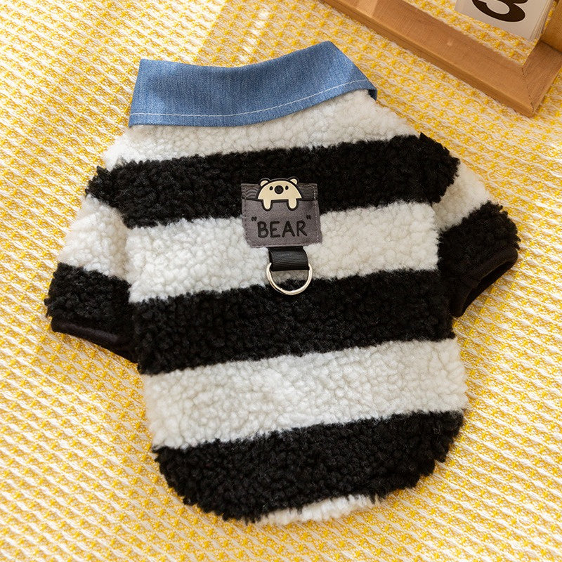 HKM-537235 Cozy Winter Sweater with Leash Hole for Small to Medium Breeds and Cats