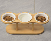 HKM-537363 Wooden Pet Vertical Removable Neck Protector Food Basin
