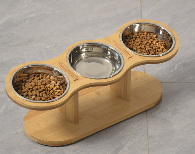 HKM-537363 Wooden Pet Vertical Removable Neck Protector Food Basin