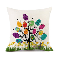 HKM-537427 Easter Bunny Rabbit Cotton and Linen Decorative Cushion Cover – 45x45cm