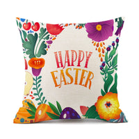 HKM-537427 Easter Bunny Rabbit Cotton and Linen Decorative Cushion Cover – 45x45cm