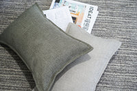 HKM-537427 Gray-Green Cotton and Linen Lumbar Pillow with Simple Nordic Design in Various Sizes