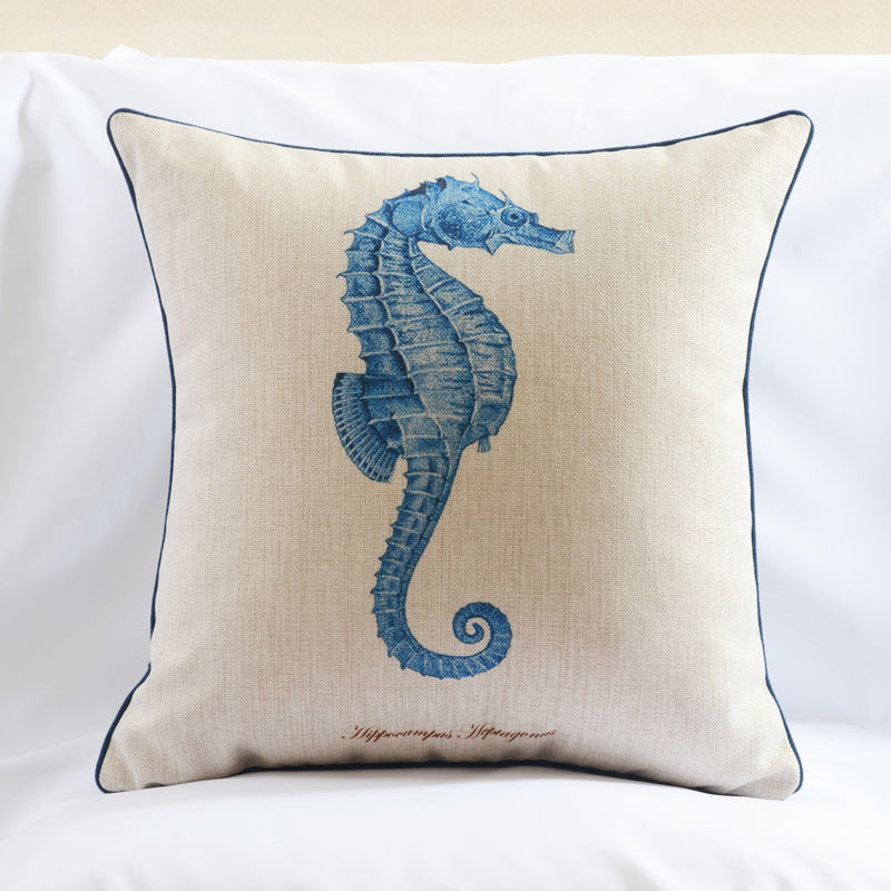 HKM-537555 Ocean Series Cotton and Linen Pillow Cover - 45x45cm