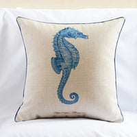 HKM-537555 Ocean Series Cotton and Linen Pillow Cover - 45x45cm