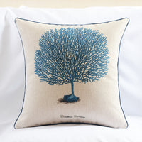HKM-537555 Ocean Series Cotton and Linen Pillow Cover - 45x45cm