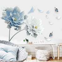 HKM-537747 Extra Large Flower Wall Sticker Mural Self-Adhesive PVC for Smooth Surfaces