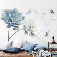 HKM-537747 Extra Large Flower Wall Sticker Mural Self-Adhesive PVC for Smooth Surfaces