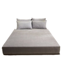 HKM-537747 Soft Crystal Velvet Fitted Bed Cover with Rhinestone Accents - Multiple Sizes Available