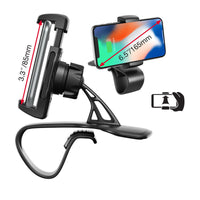 HKM-537811 Adjustable Rearview Mirror Mobile Phone Holder with Anti-Shake Carbon Fiber Bracket for Horizontal and Vertical Screens
