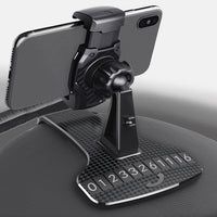 HKM-537811 Adjustable Rearview Mirror Mobile Phone Holder with Anti-Shake Carbon Fiber Bracket for Horizontal and Vertical Screens