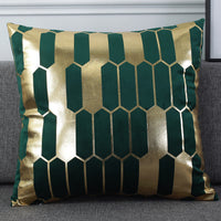 HKM-537811 Holland Velvet Geometric Bronzing Pillowcase - 45x45 cm, Light Luxury Decor for Any Space
