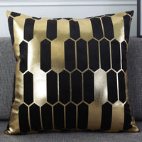 HKM-537811 Holland Velvet Geometric Bronzing Pillowcase - 45x45 cm, Light Luxury Decor for Any Space