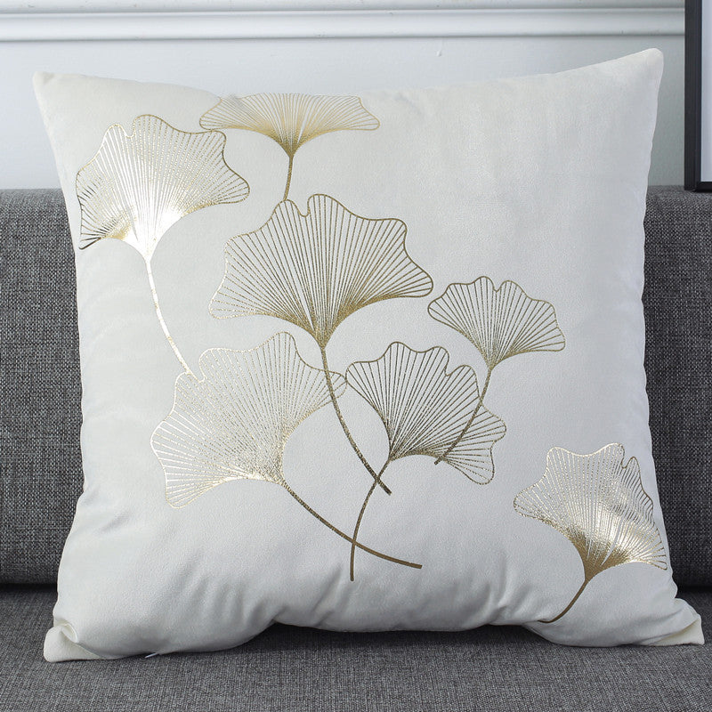 HKM-537811 Holland Velvet Geometric Bronzing Pillowcase - 45x45 cm, Light Luxury Decor for Any Space