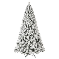 HKM-537875 Pre-Lit Flocked Artificial Christmas Tree in 5ft, 6ft, 8ft, and 9ft Sizes with Premium PVC Branches and Built-in Lights