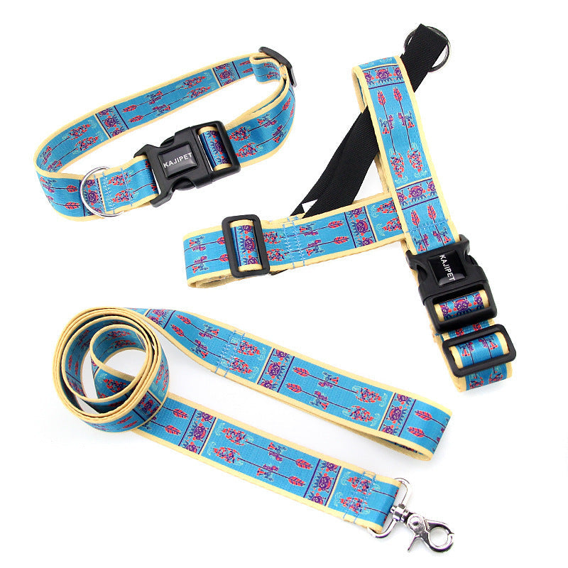 HKM-537939 Adjustable Nylon Chest Strap and Leash for Medium and Small Dogs