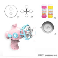 HKM-538003 Cartoon Submarine Bubble Blower Toy for Kids - Fun Water Play with Multi-Hole Bubbles