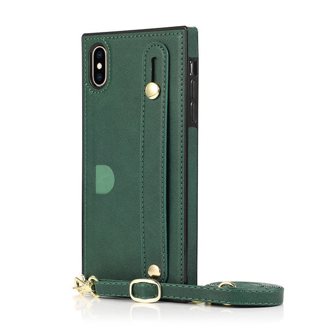 HKM-538003 Leather Phone Case with Back Cover and Card Holder for Enhanced Protection and Utility