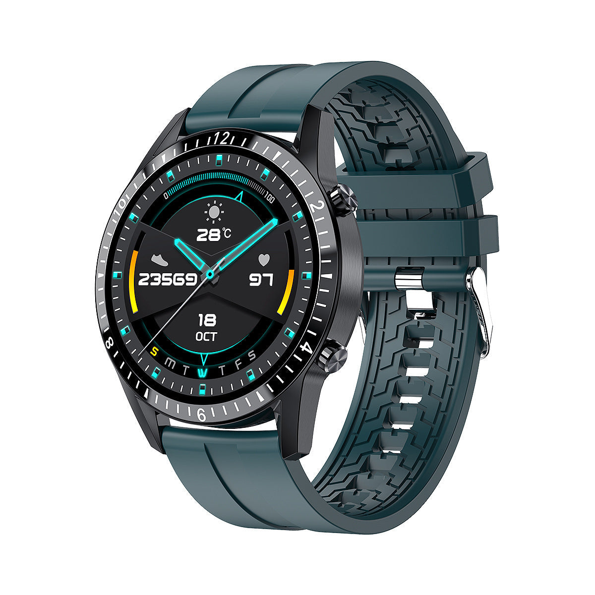 HKM-538259 Bluetooth Smart Watch with 1.3-inch Touch Screen, Step Counting, Health Monitoring, and Message Alerts