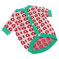 HKM-538323 Autumn and Winter Wool Dog Sweaters - Cute Cardigans with Floral and Animal Designs, Size S-XL