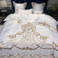 HKM-538515 European-Style Pure Cotton Bed Linen Set with Bed Skirt – Four-Piece Collection
