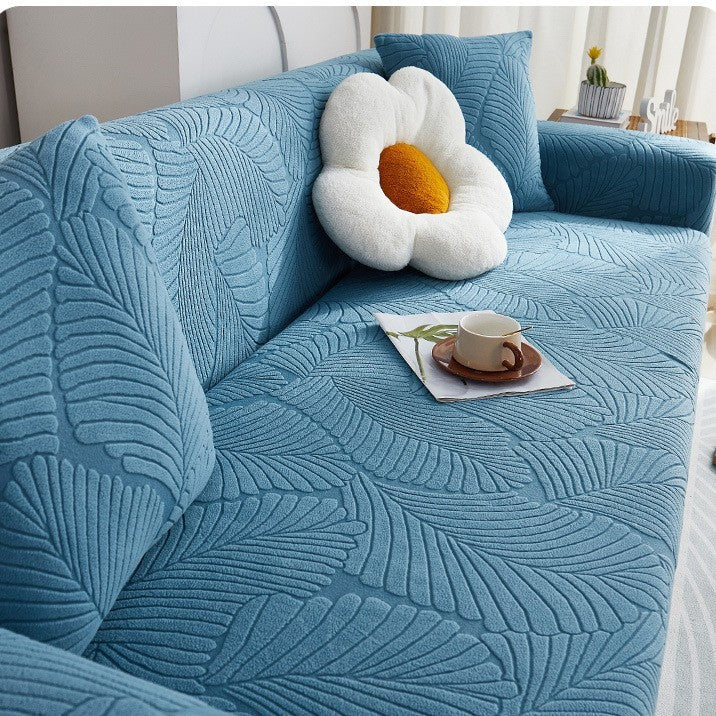 KTX-538643 Universal Jacquard Velvet Chaise Sofa Cover, Stain-Resistant, Modern Floral Pattern Options