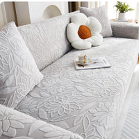 HKM-538643 Universal Jacquard Velvet Chaise Sofa Cover, Stain-Resistant, Modern Floral Pattern Options