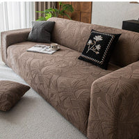 HKM-538643 Universal Jacquard Velvet Chaise Sofa Cover, Stain-Resistant, Modern Floral Pattern Options