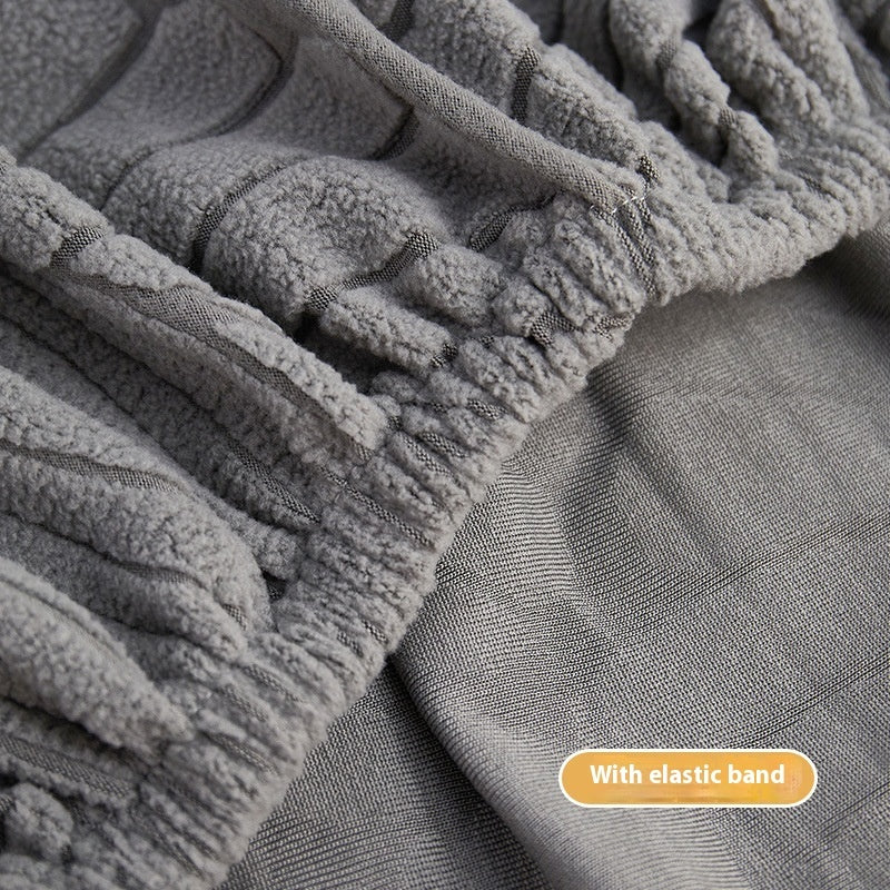 KTX-538643 Universal Jacquard Velvet Chaise Sofa Cover, Stain-Resistant, Modern Floral Pattern Options