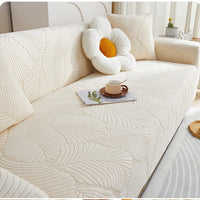 HKM-538643 Universal Jacquard Velvet Chaise Sofa Cover, Stain-Resistant, Modern Floral Pattern Options