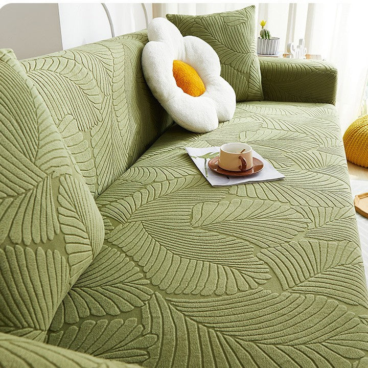 KTX-538643 Universal Jacquard Velvet Chaise Sofa Cover, Stain-Resistant, Modern Floral Pattern Options