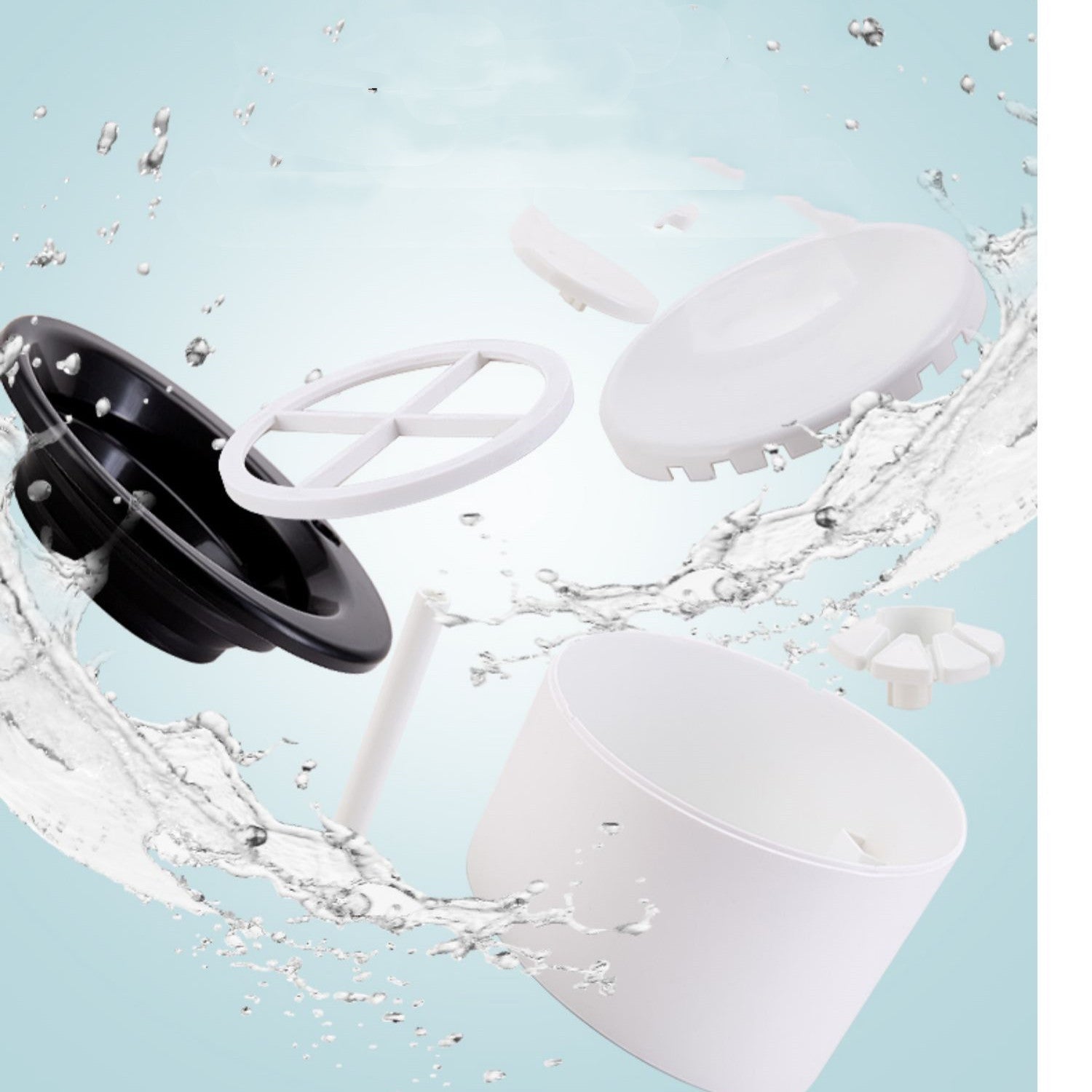 HKM-538771 Automatic Pet Water Dispenser for Cats and Dogs – White Plastic Design