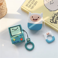 HKM-538771 Silicone Protective Case for Airpods – Soft Clamshell Cartoon Design with Lanyard