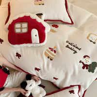HKM-538899 Cartoon-Themed Thickened Cashmere Four-Piece Bedding Set for Girls