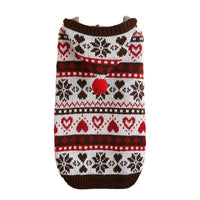 HKM-539155 Cozy Snowflake Love Knitted Camouflage Dog Sweater in Pink, Blue, and Gray
