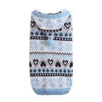 HKM-539155 Cozy Snowflake Love Knitted Camouflage Dog Sweater in Pink, Blue, and Gray