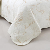 HKM-539219 Luxury Silk Series 3-Piece Pure Cotton Bedding Set with Quilted Plain Weave Design